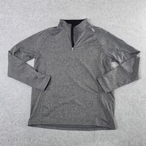 Unrl Elite Pullover Mens Large Heather Gray 1/4 Zip Performance Golf Top Stretch